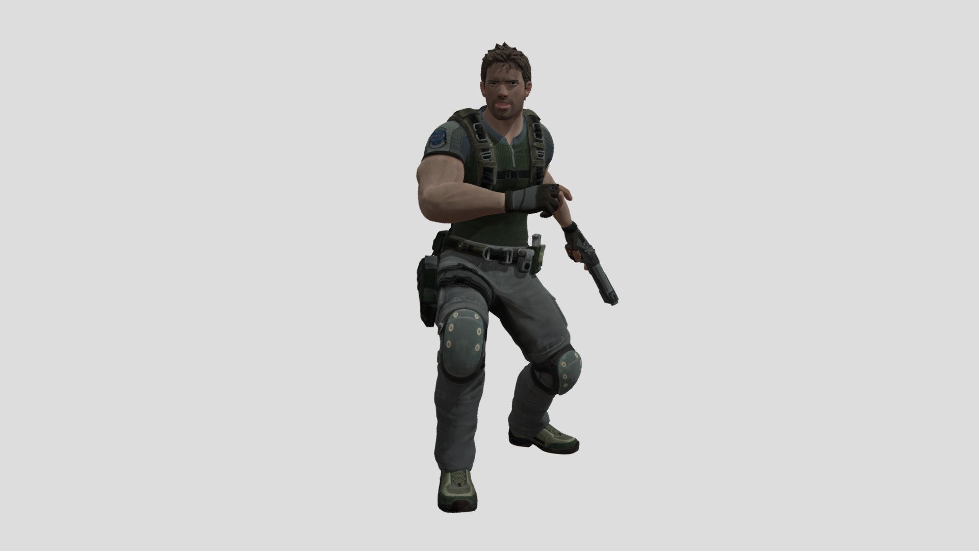 Fortnite Chris Redfield (ADVANCED RIG) 3d model