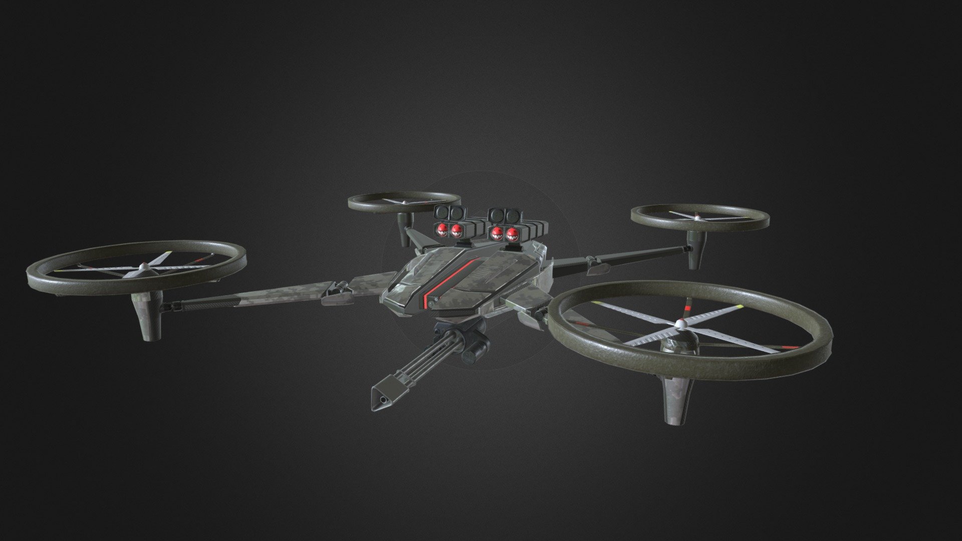 Gameready assault drone 3d model