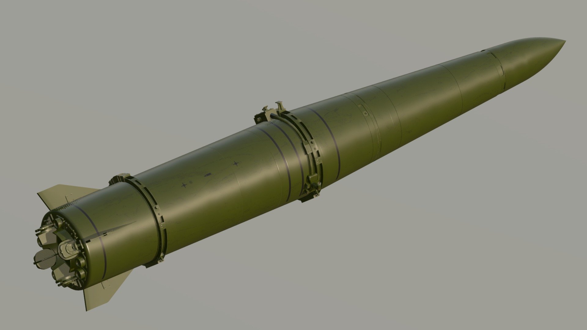 9M723 Iskander missile 3d model