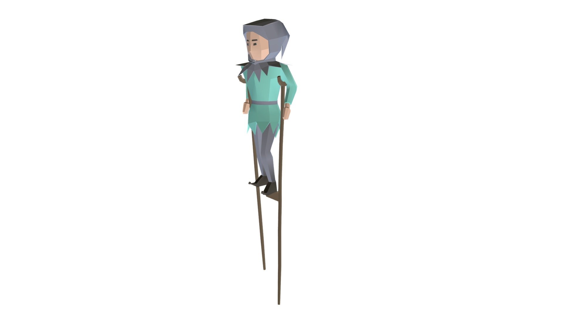 Tumbler On Stilts lowpoly character 3d model