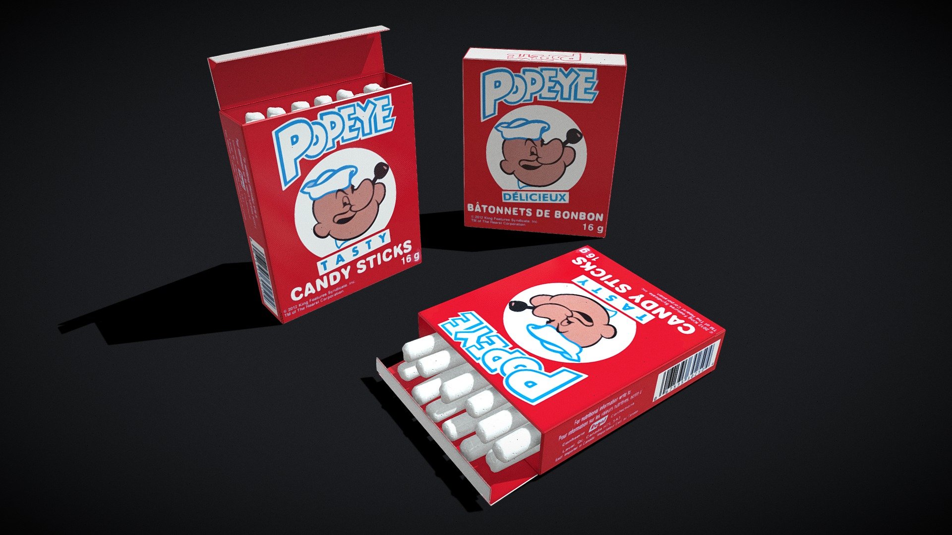 Popeye Candy Sticks 3d model