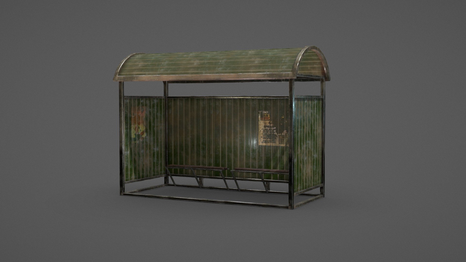 Bus Stop USSR 3d model