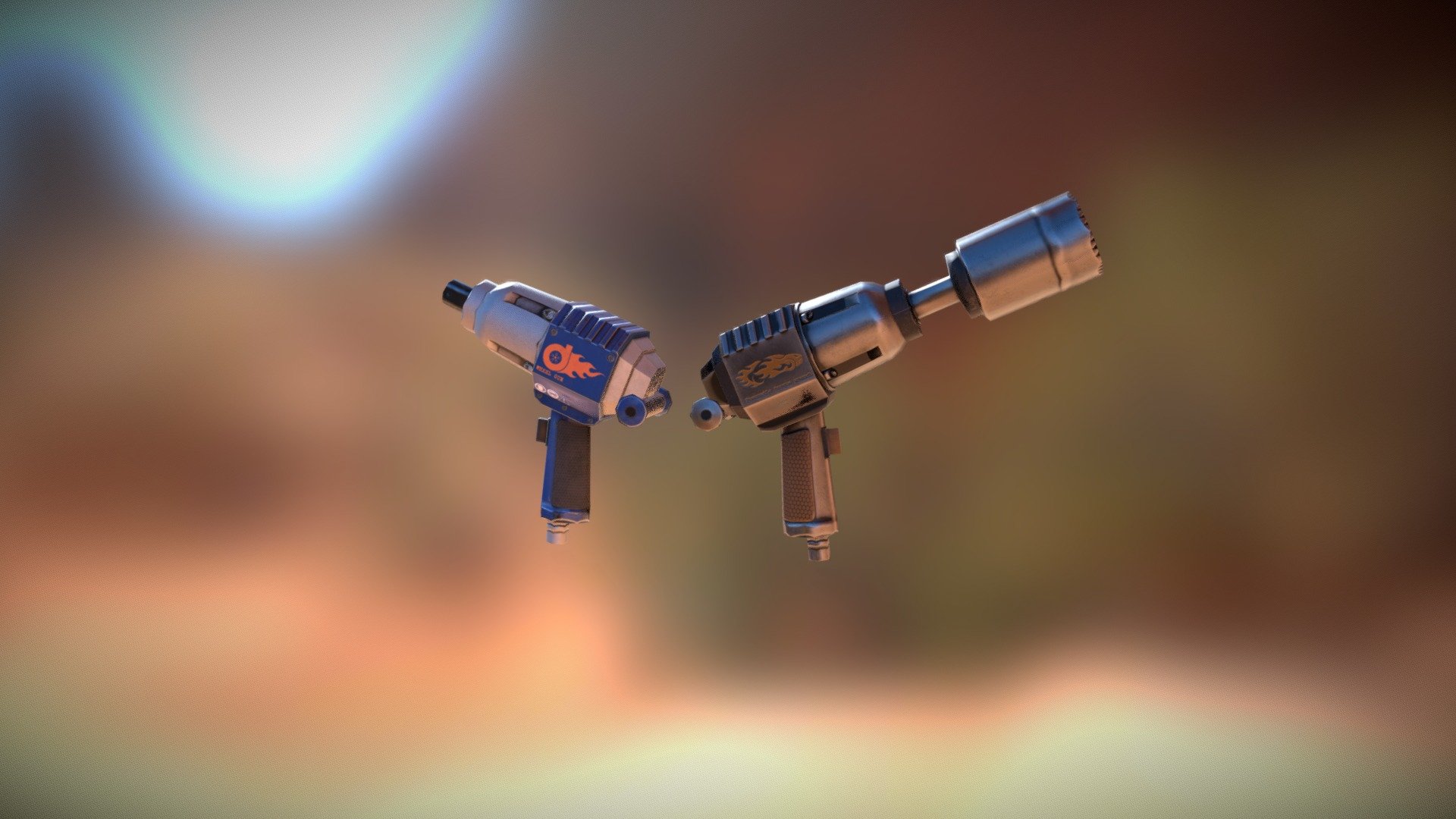 2 Impact Wrenches 3d model