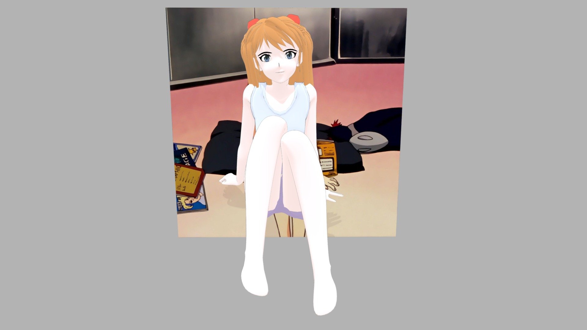 Asuka with the Sport Clothes Rigged 3d model