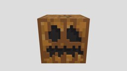 A carved minecraft pumpkin head