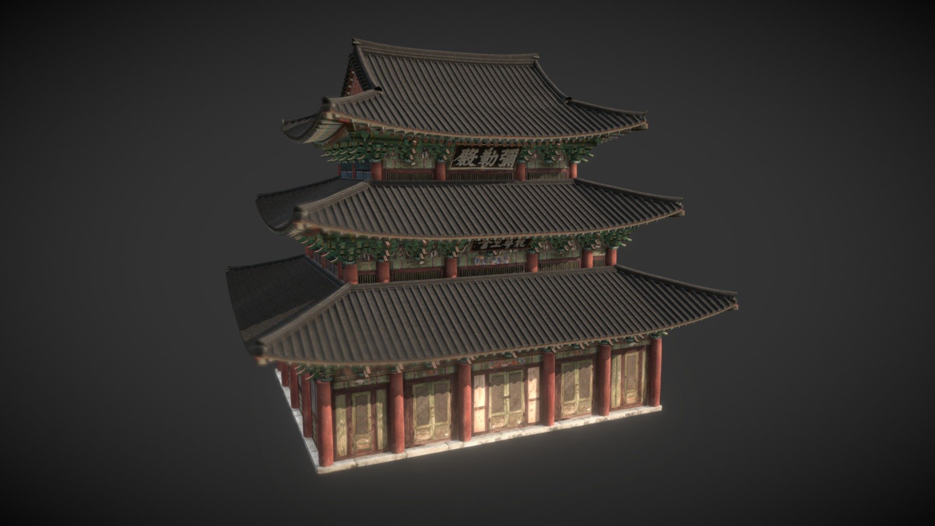 Korea National Treasure_062_김제 금산사 미륵전 3d model