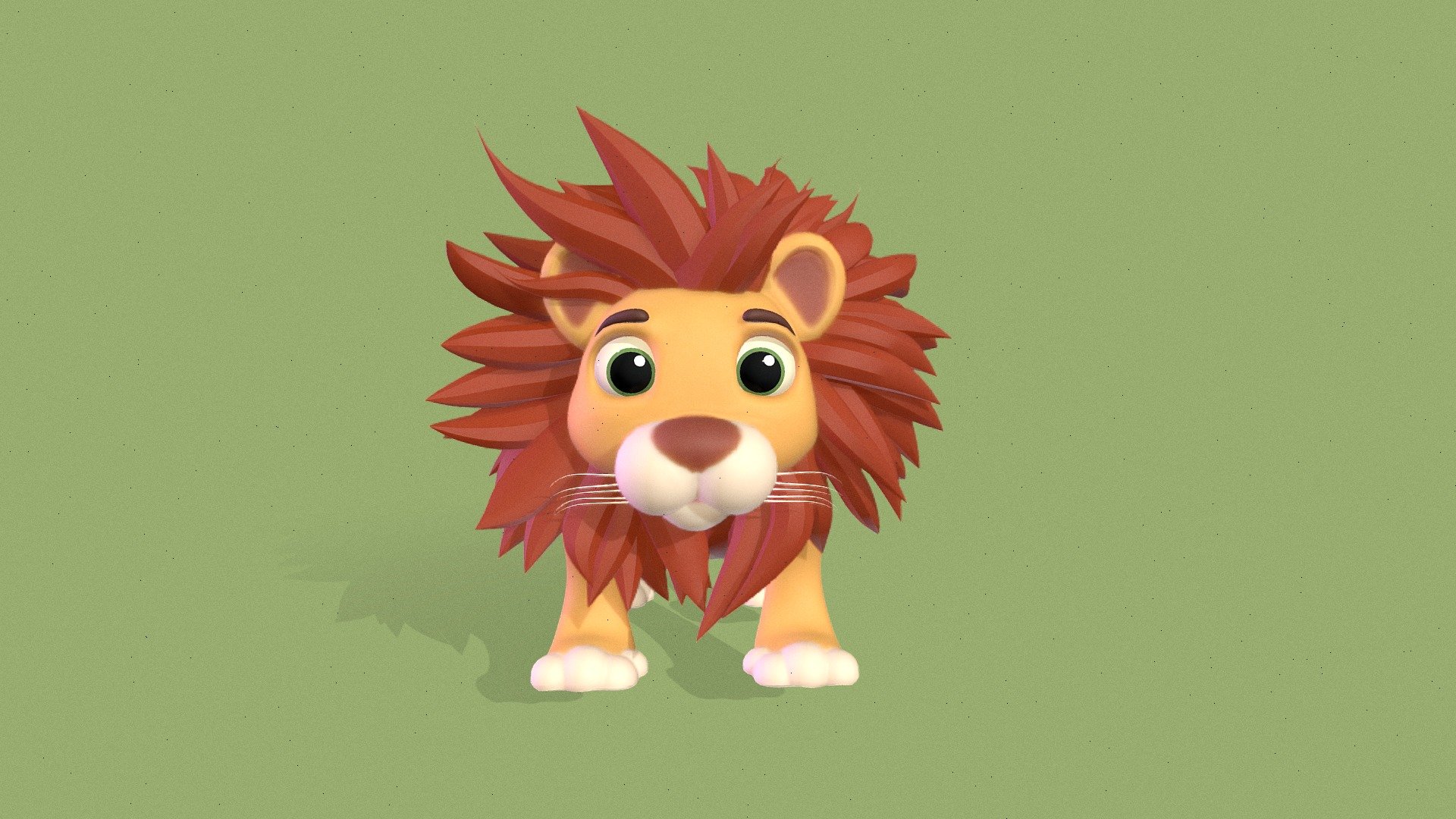 Stylized Toon Lion (rigged) 3d model