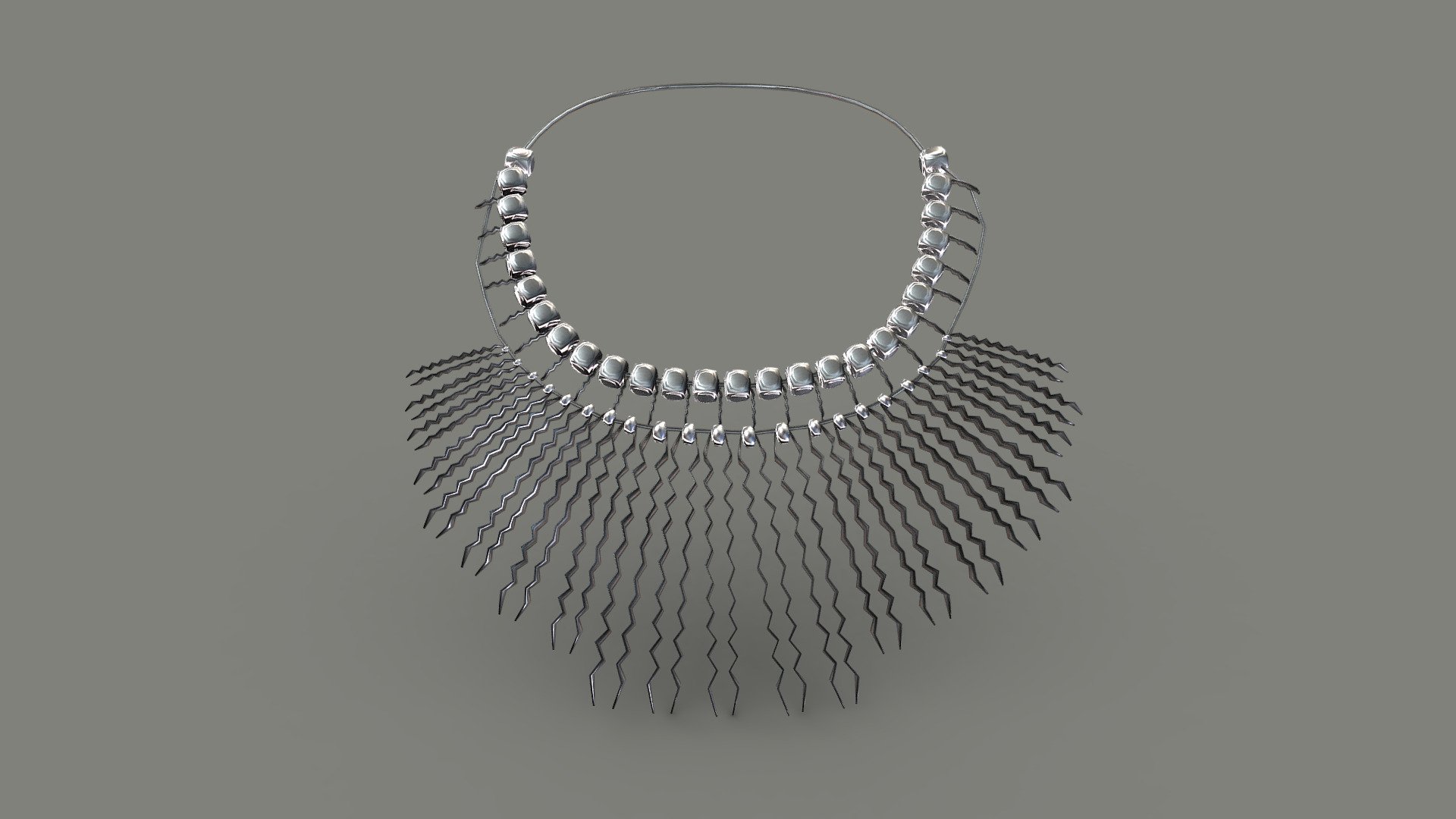 Tribal Metal Necklace 3d model