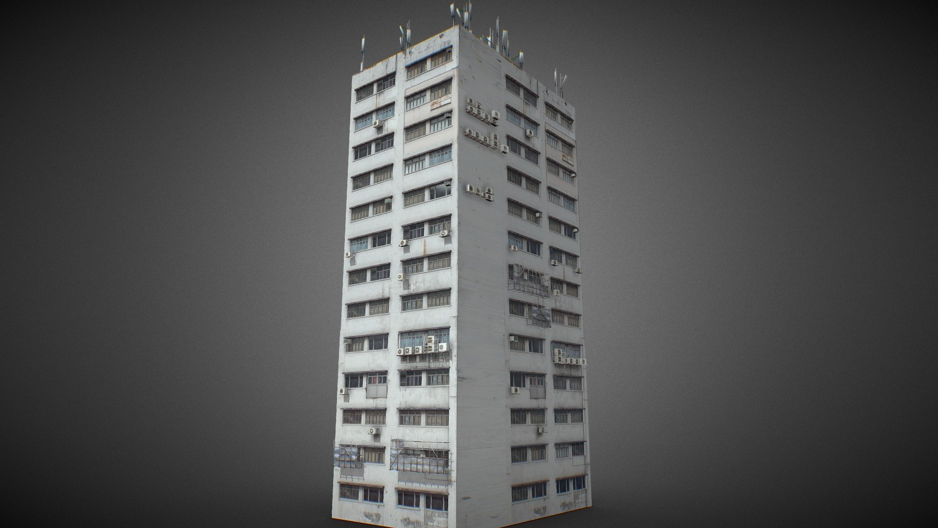 Dystopian Asian Building #1 3d model