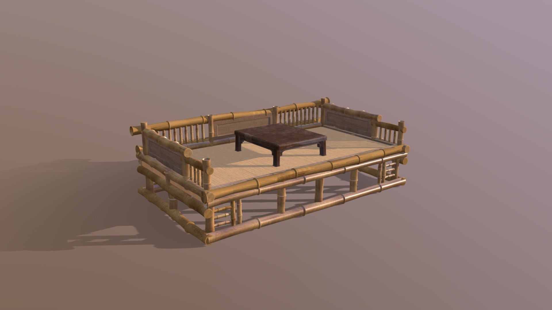 bamboo bed 3d model