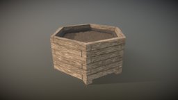 Hexagonal Plant Box Low Poly PBR