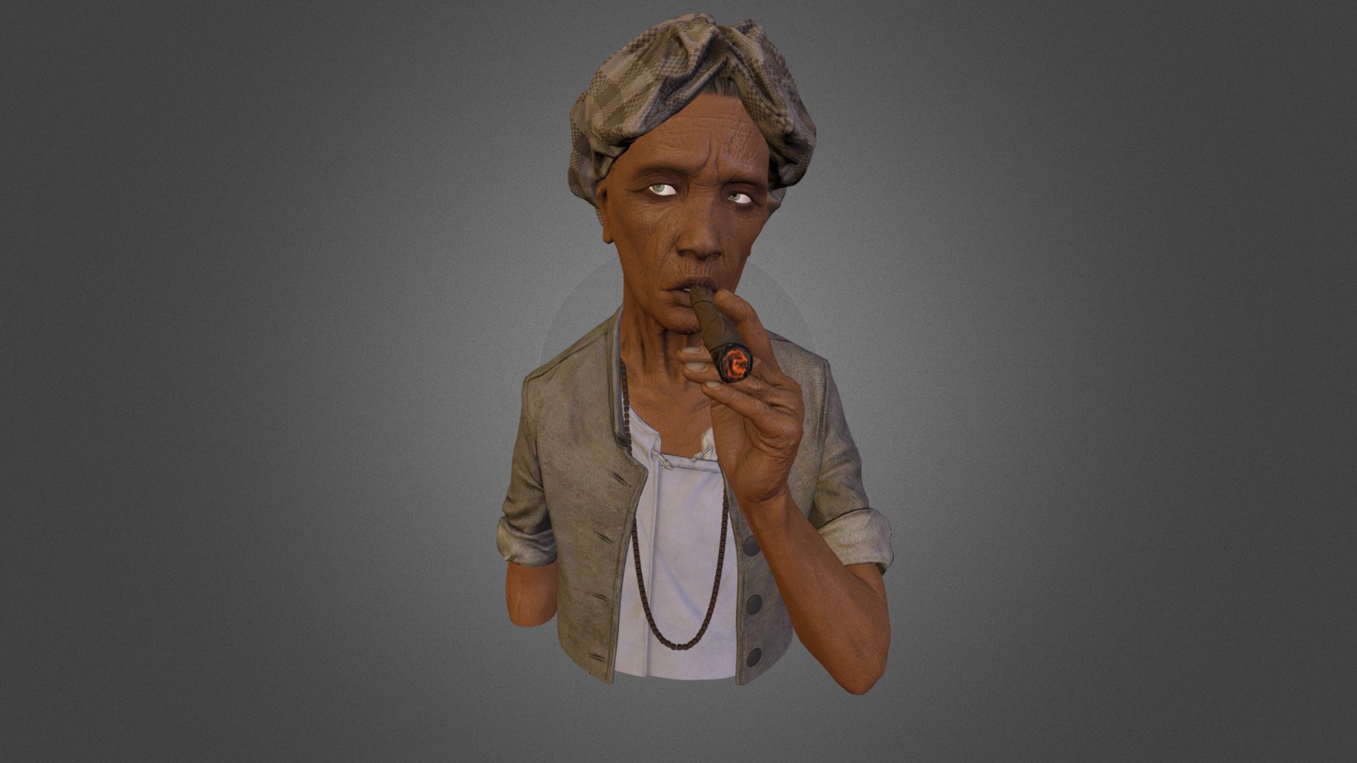 Smoking Old Man 3d model