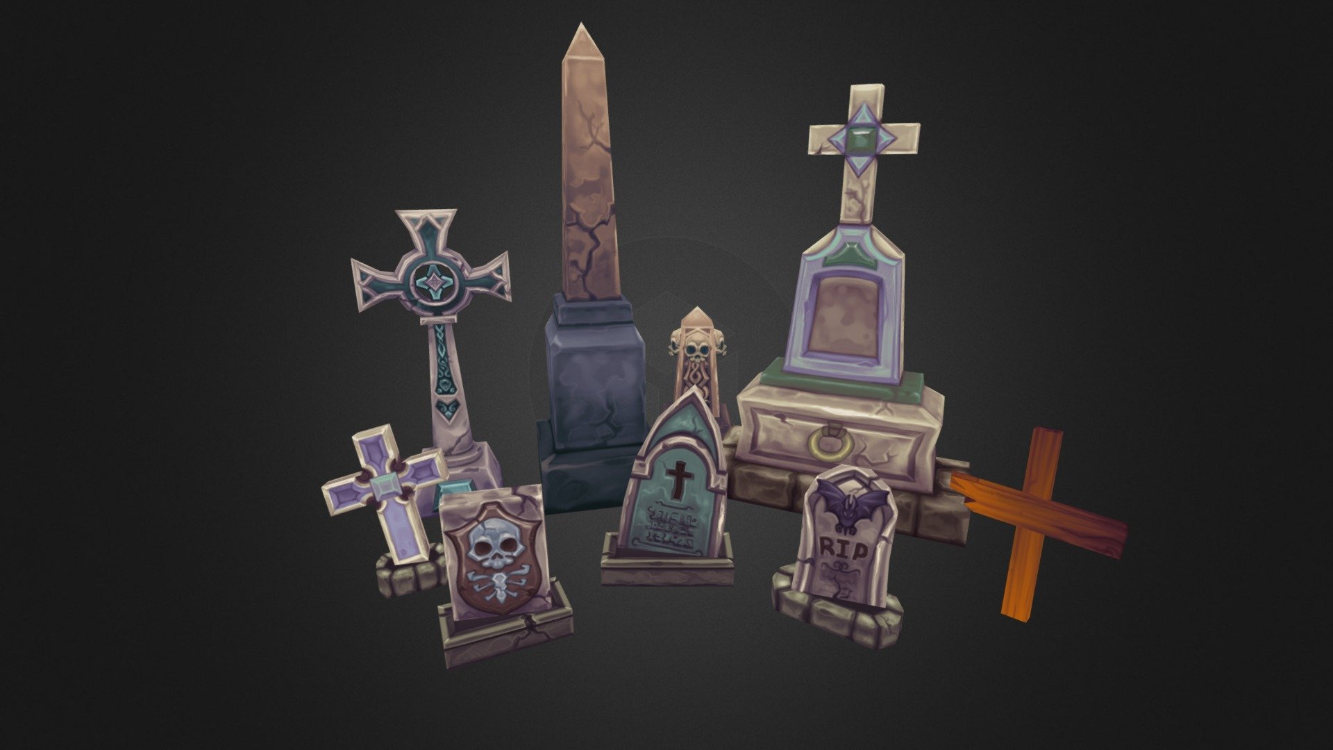 Low Poly Graves 3d model