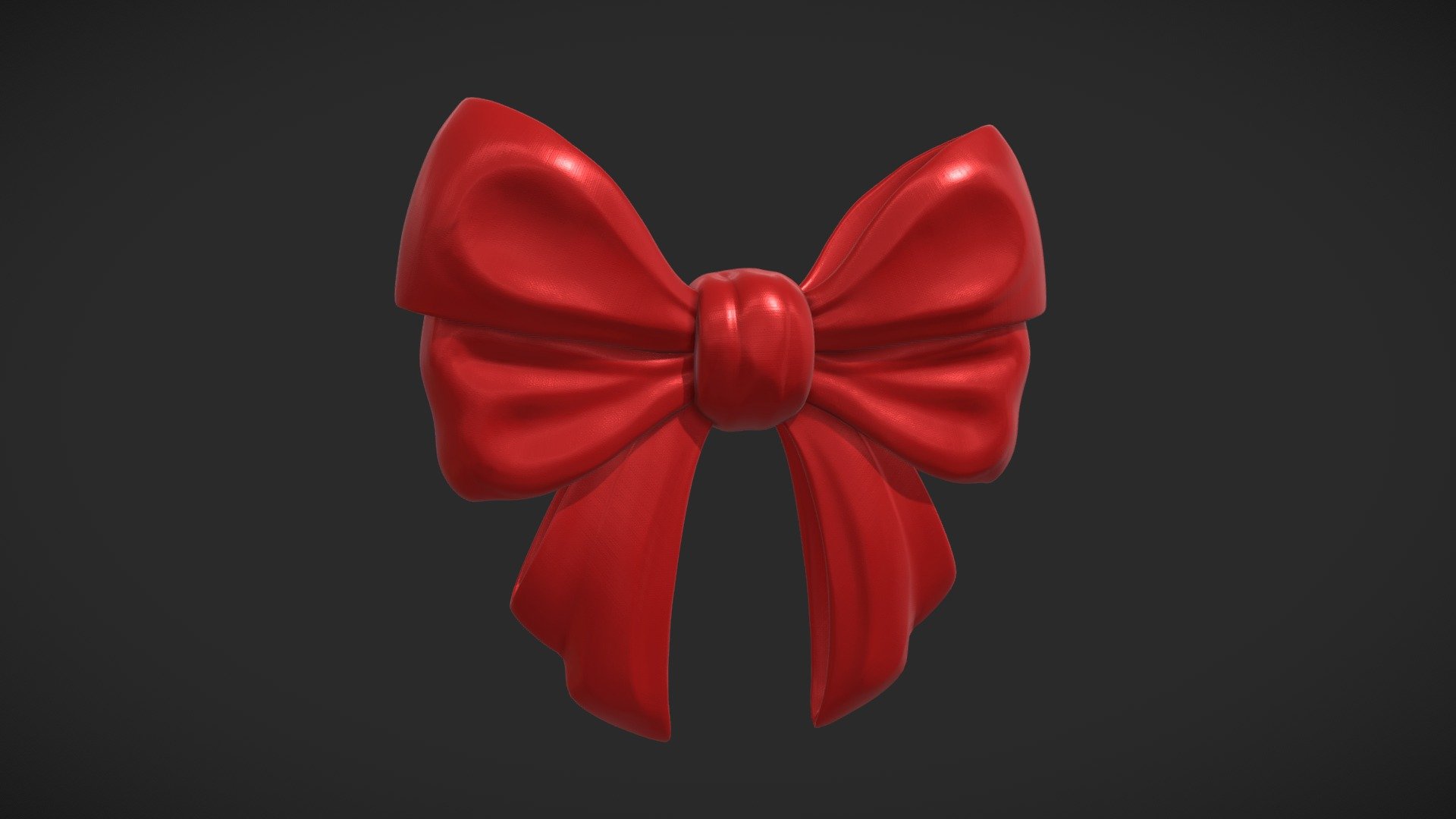 Knotted Red Bow 3d model