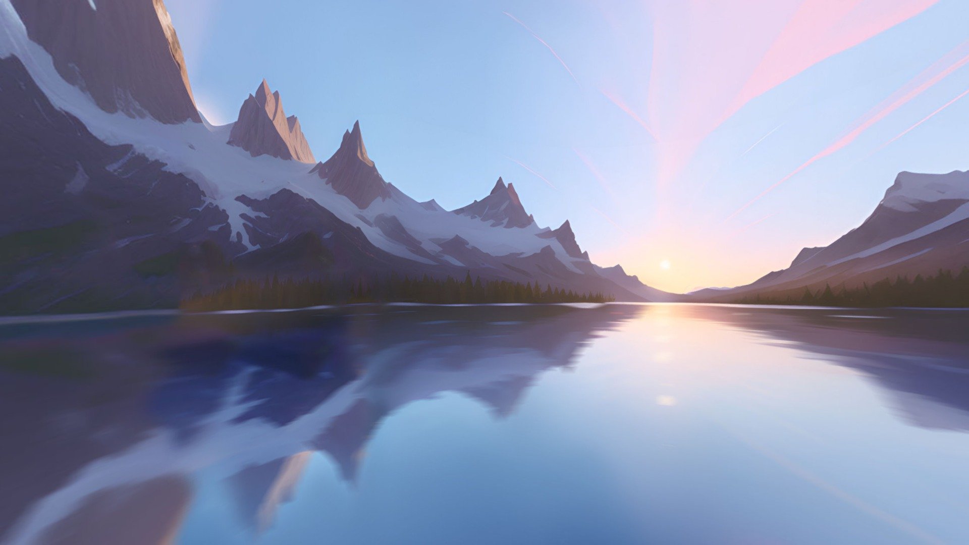 SkyBox Mountain Lake 3d model