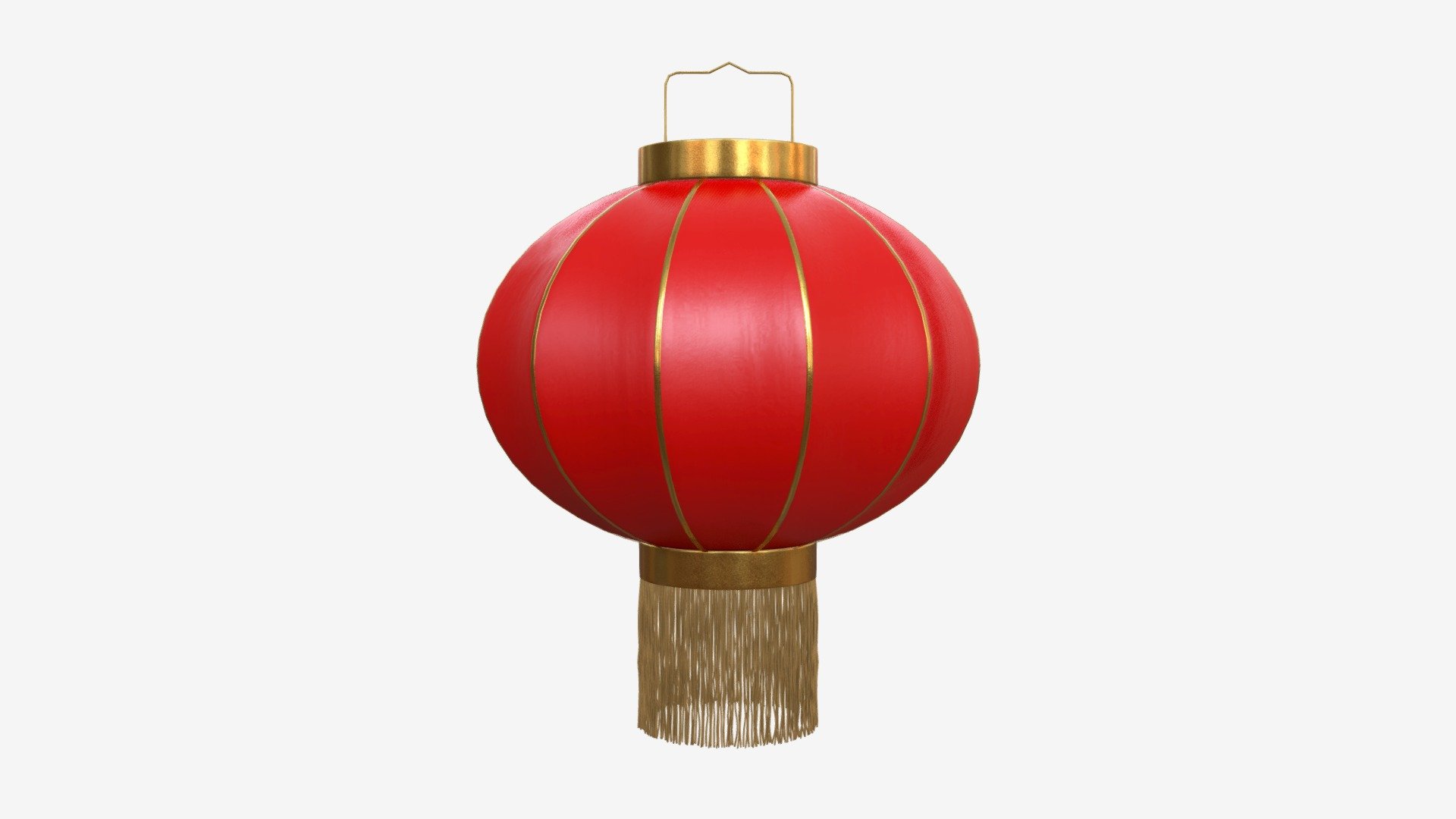 Oriental Traditional Hanging Paper Lantern 03 3d model