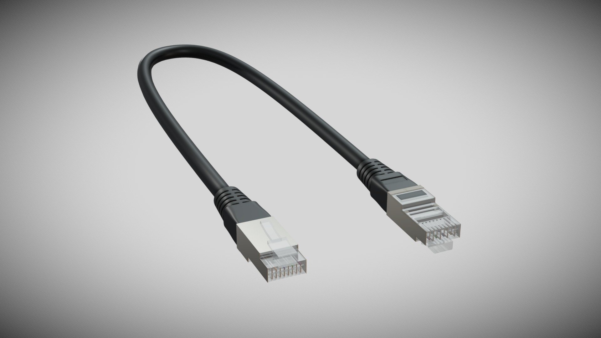 Ethernet Cable Connector (RJ45) 3d model