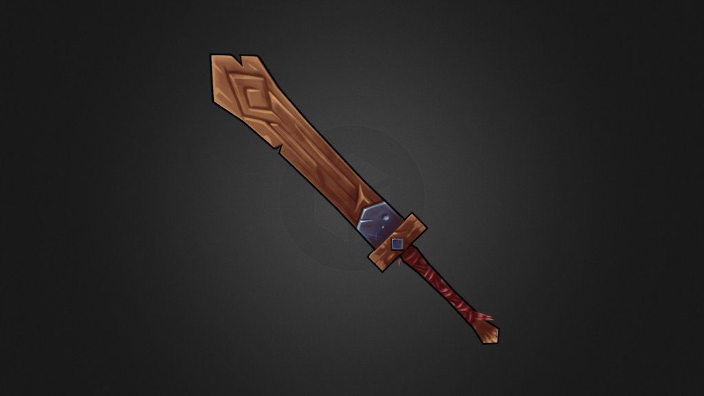 Wooden sword v2.0 3d model