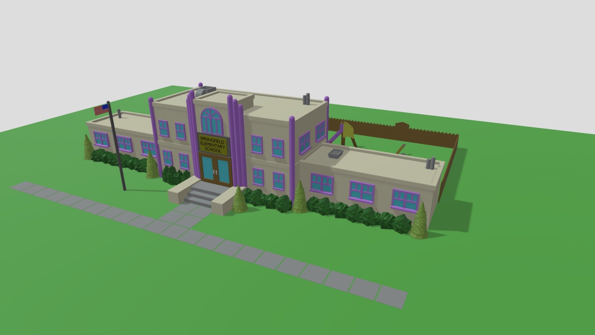 simpsons school 3d model