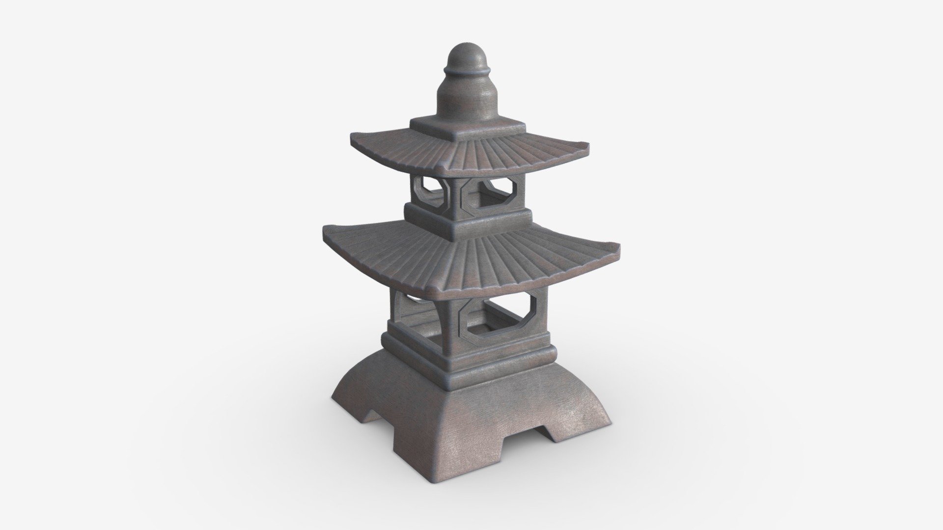 Japanese Stone Garden Lantern 01 3d model