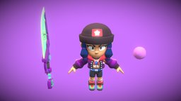 Heroine Bibi t-pose Brawl Stars