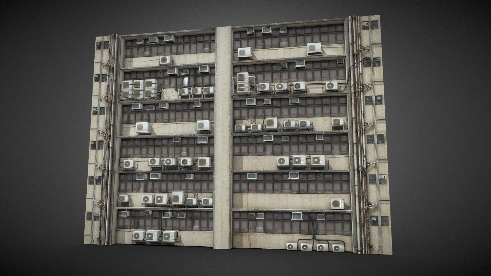 Dystopian Asian Building #2 3d model