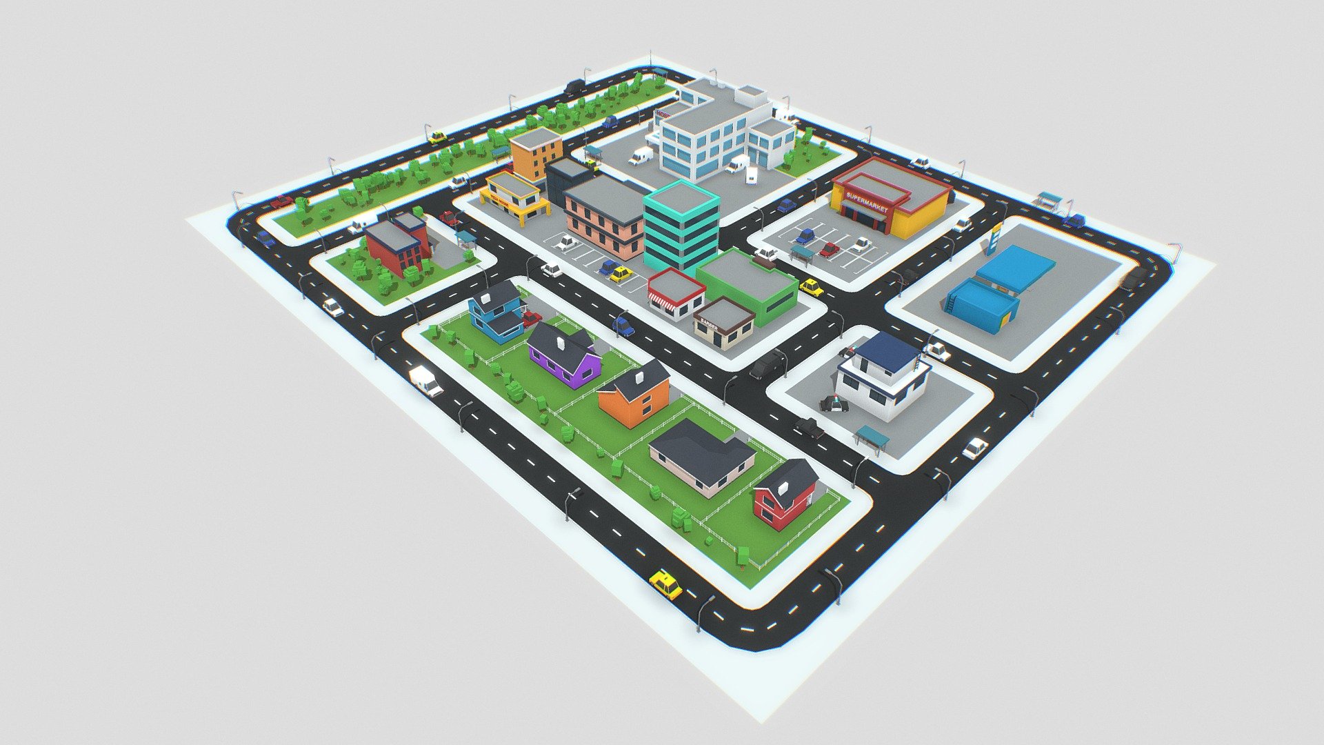 Hyper Casual City Model 3d model