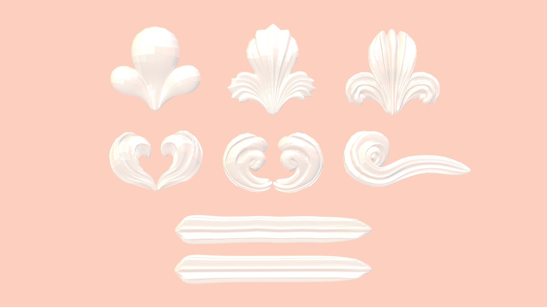 Cream Set 3d model