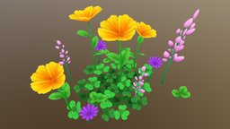 Low poly flowers