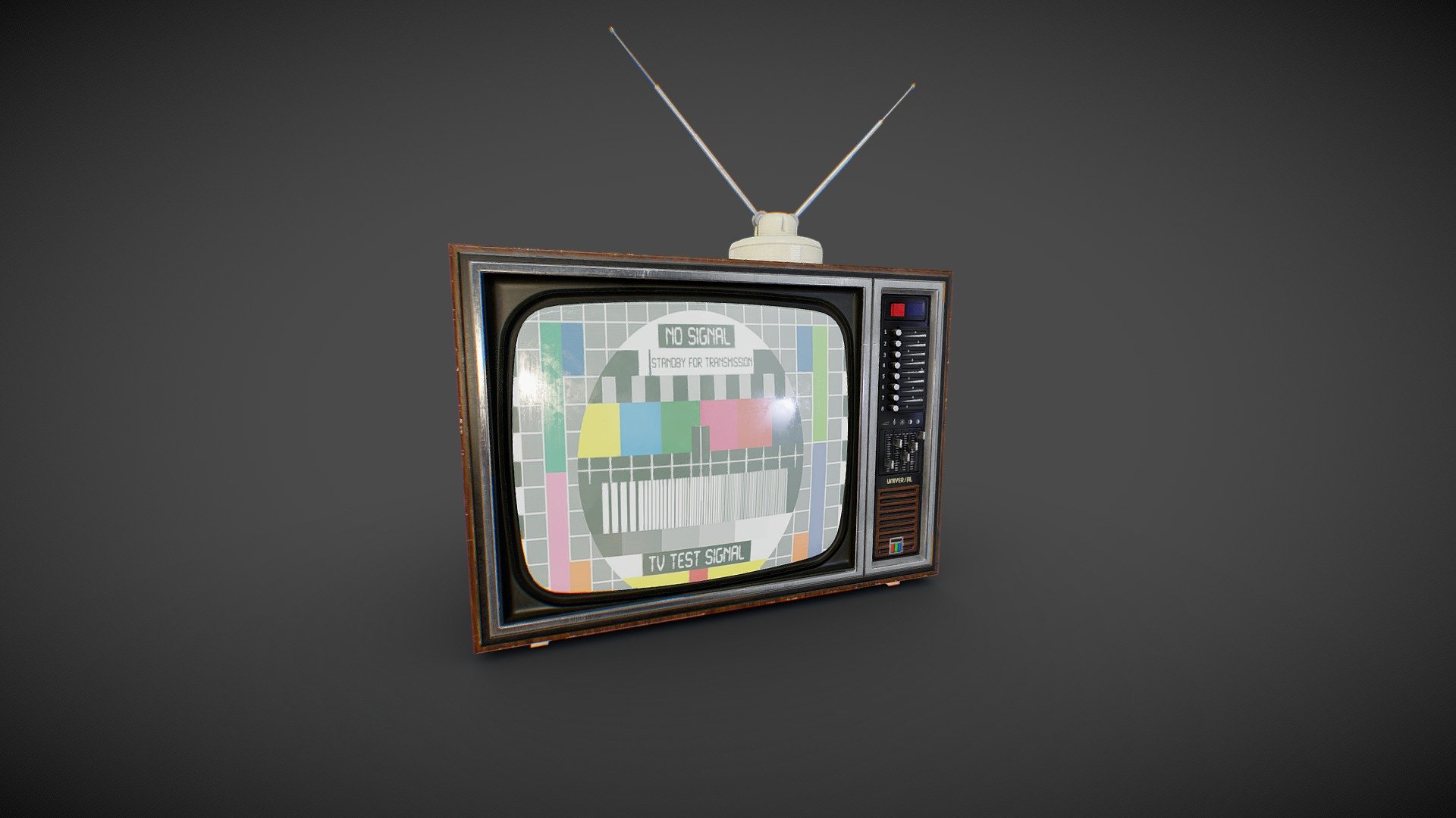 Old Retro Tv 3d model