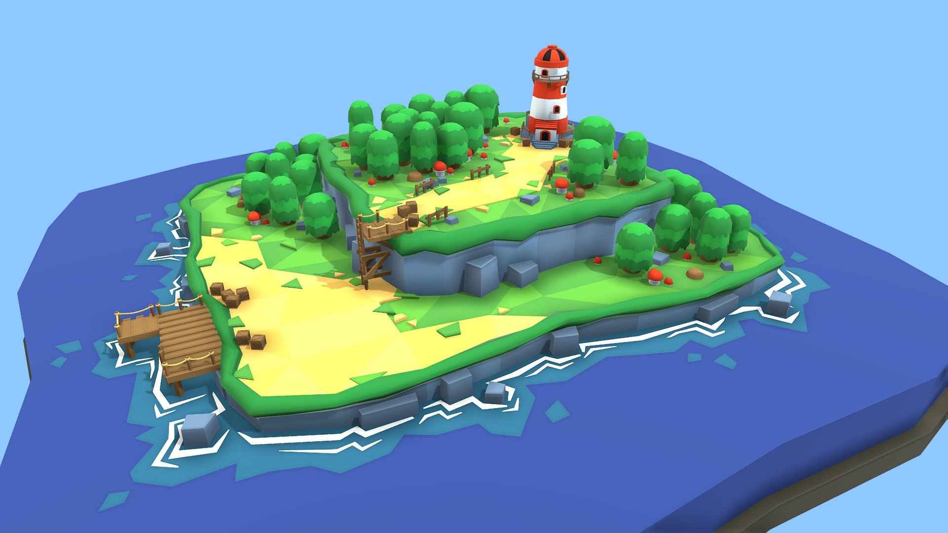 Ligthhouse Island 3d model