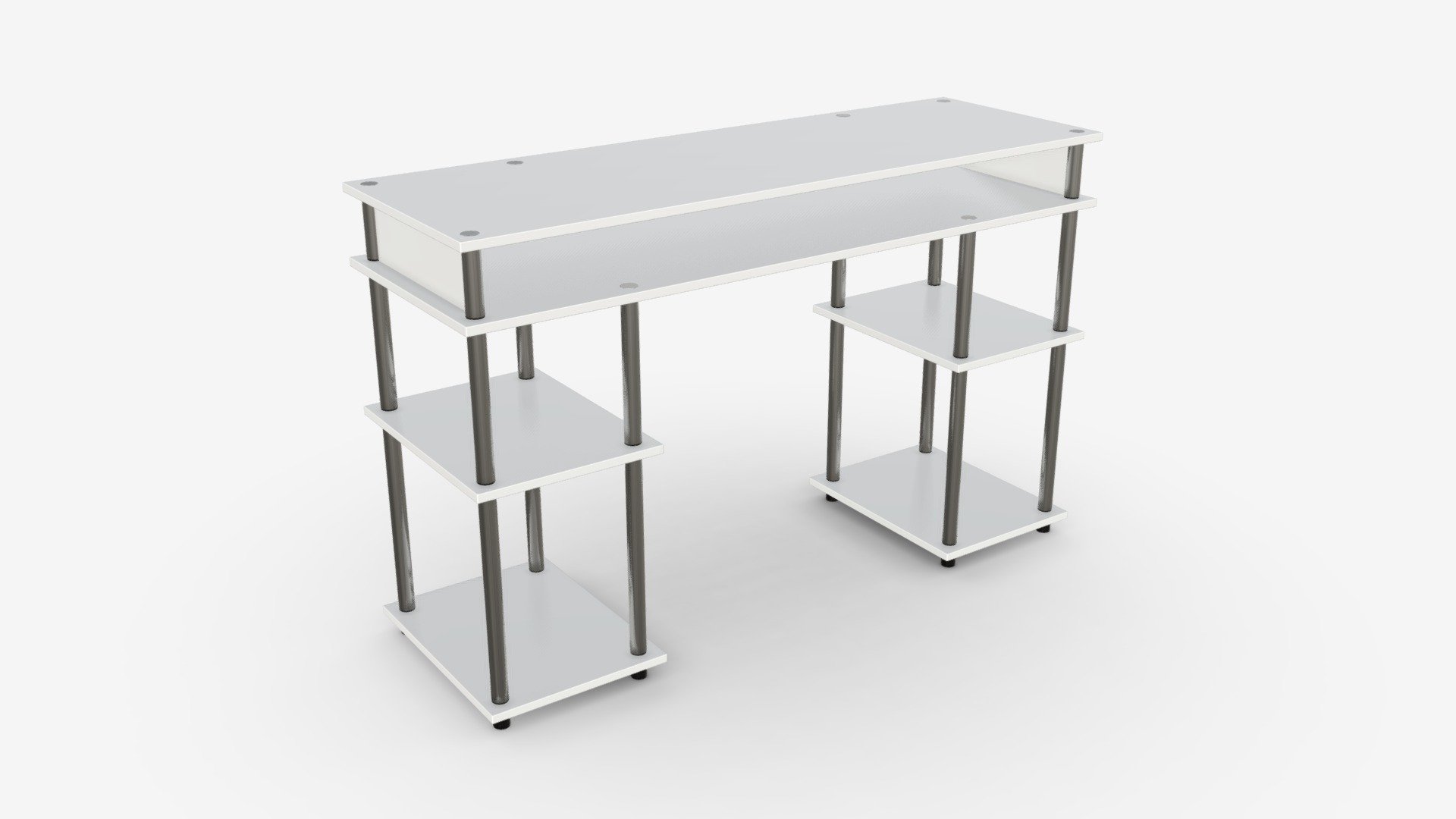 Student Shelves Desk 3d model