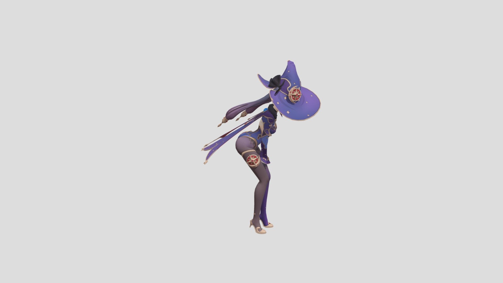 Mona stand pose 3d model