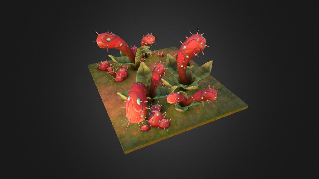 Red Bulb Plant 3d model