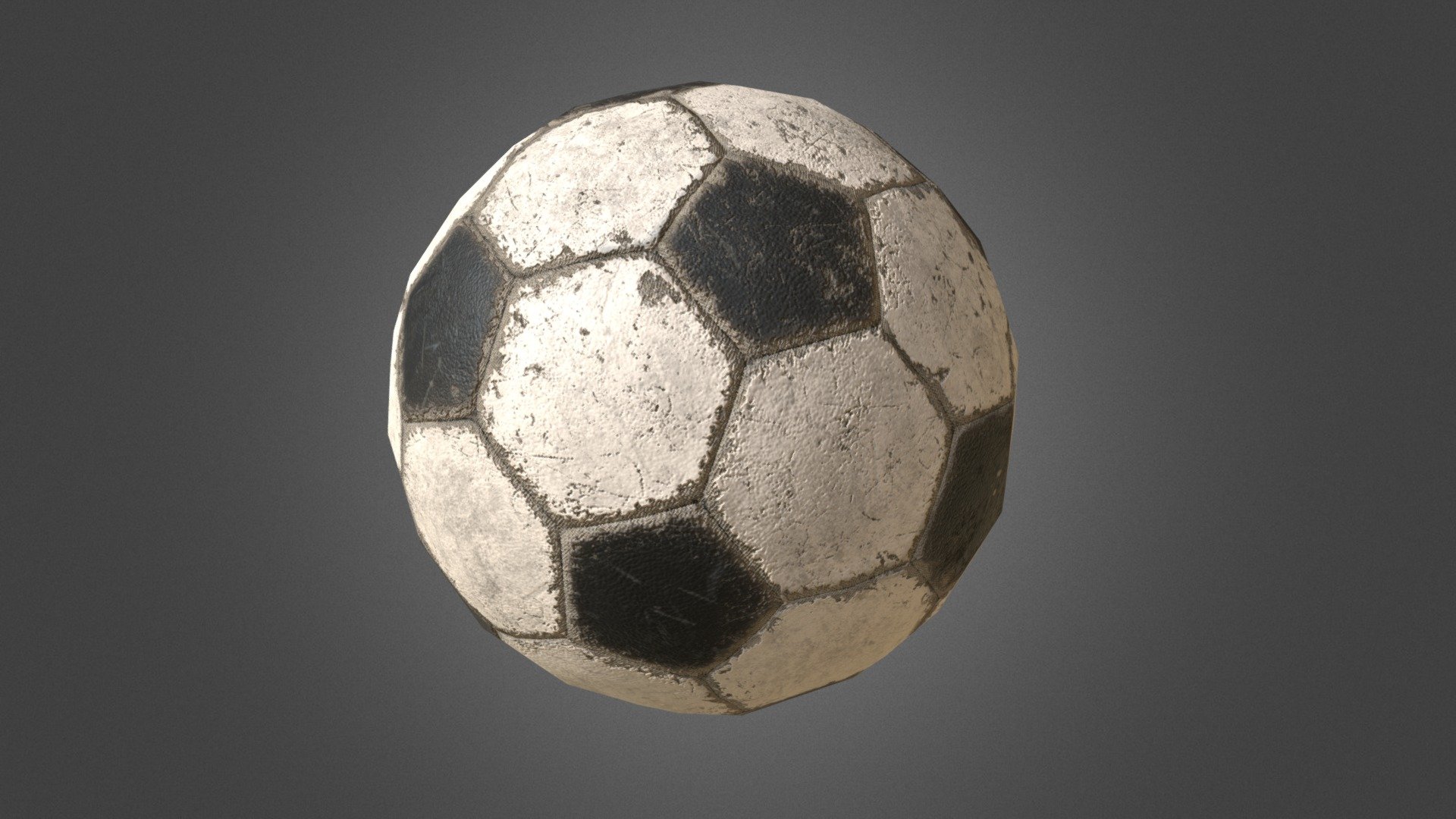 Old Football Ball Low Poly PBR Model 3d model