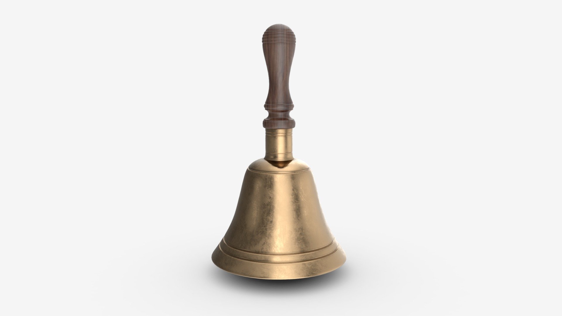 Old Brass School Hand Bell 3d model