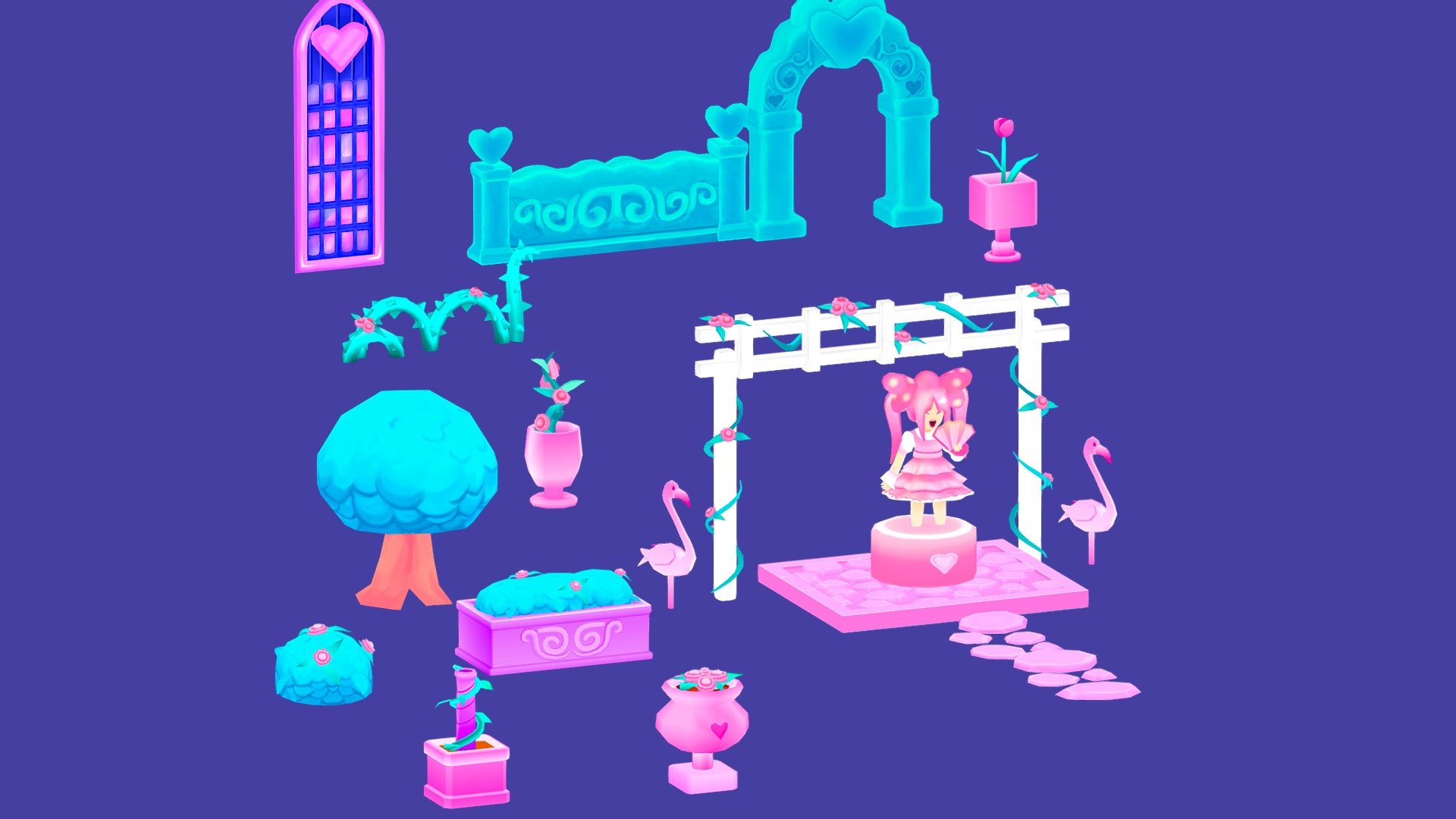 Sweethearts Castle Garden 3d model