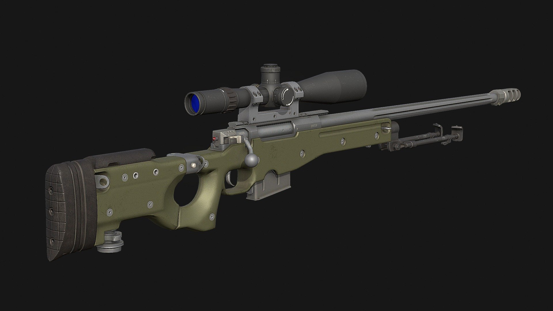 Game Ready Sniper Rifle 3d model