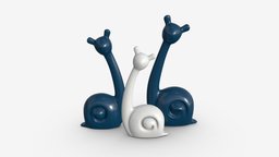 Abstract Animal Snail Ceramic Figurine Set