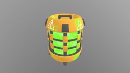 Radioactive Barrel Scifi Cylinder