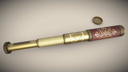 Spyglass for sailors 3D model PBR Low-poly