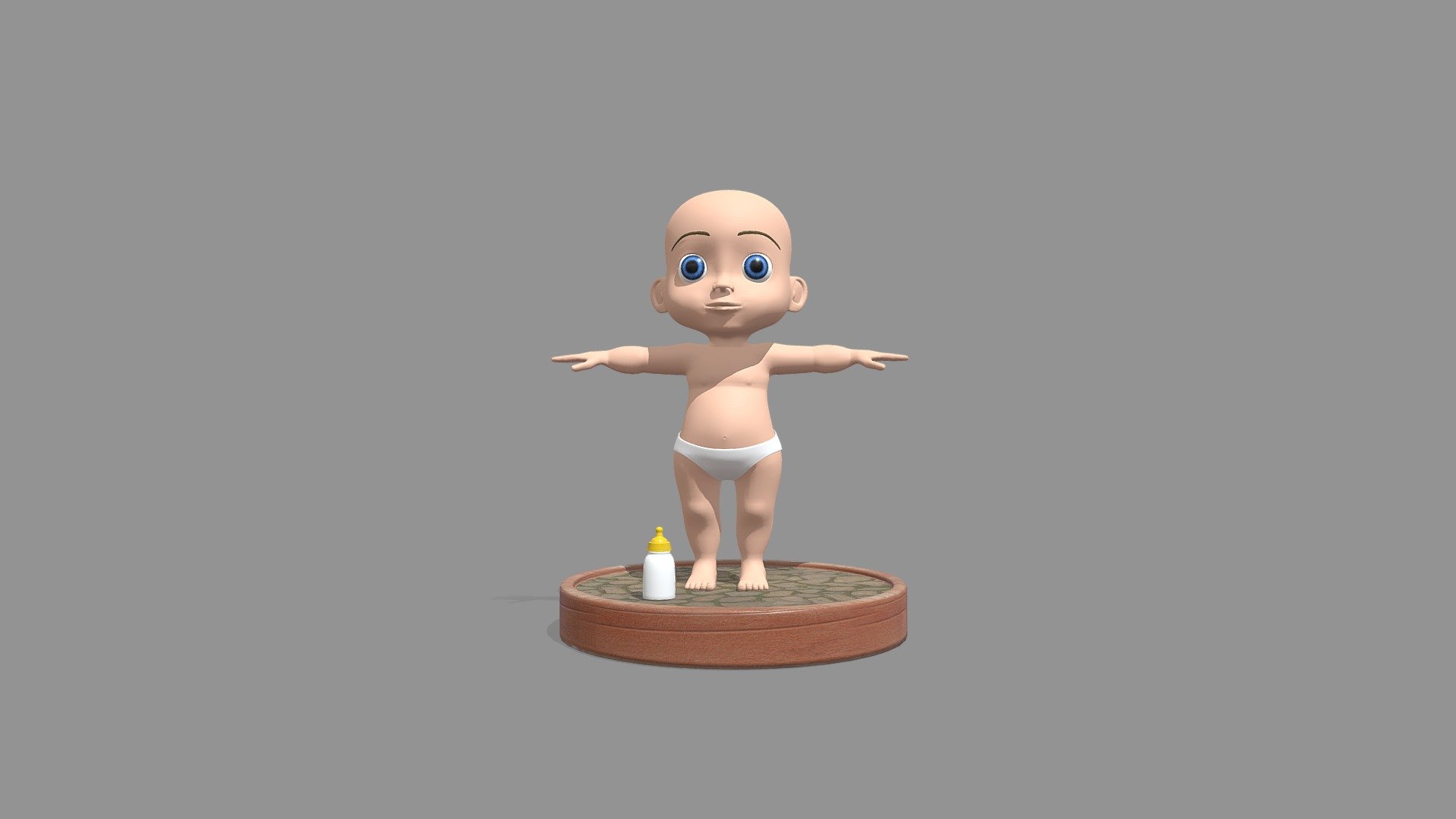 3D Baby boy Cartoon Character_01 3d model