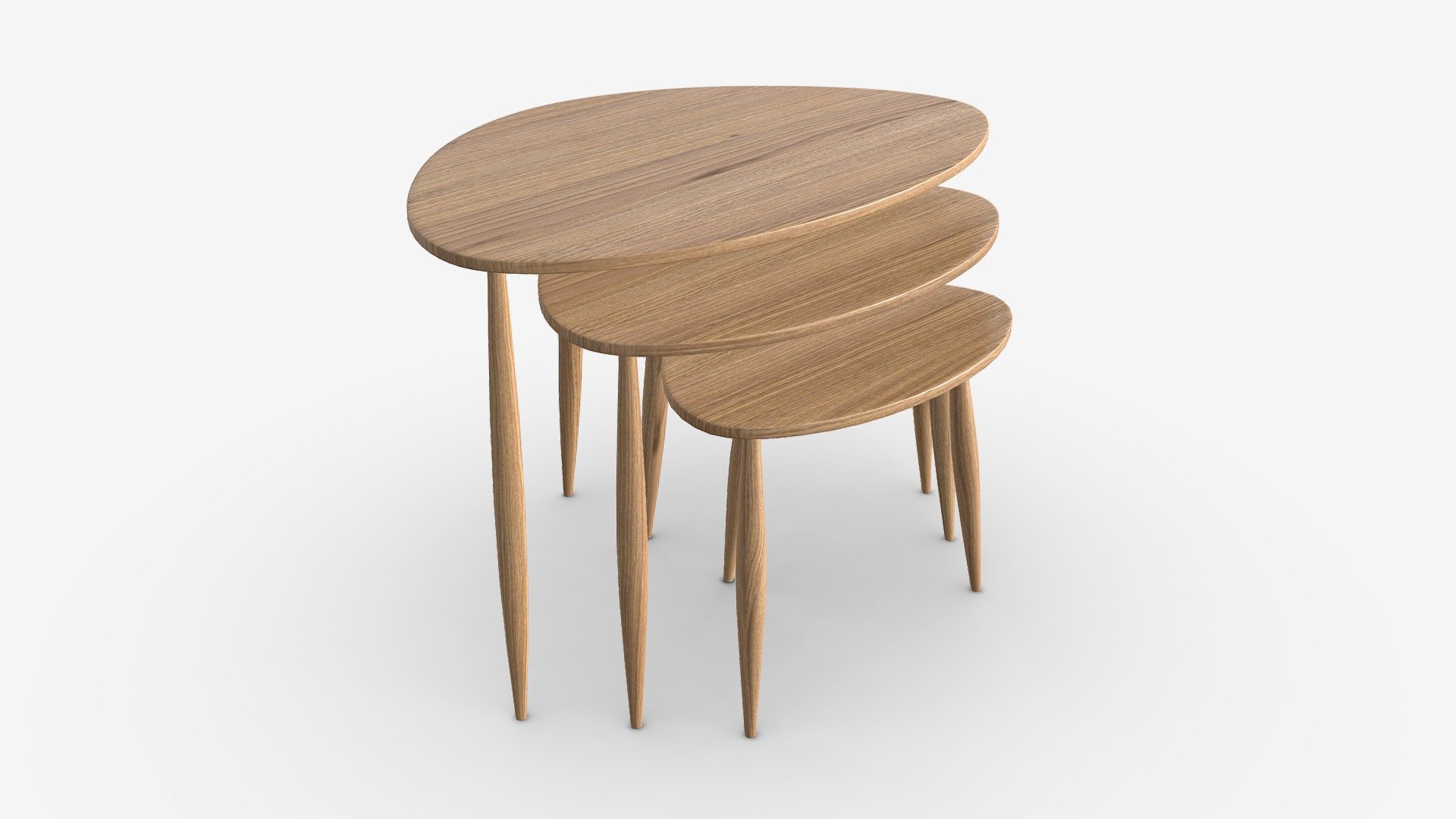 Nest of Tables Ercol Shalstone John Lewis 3d model