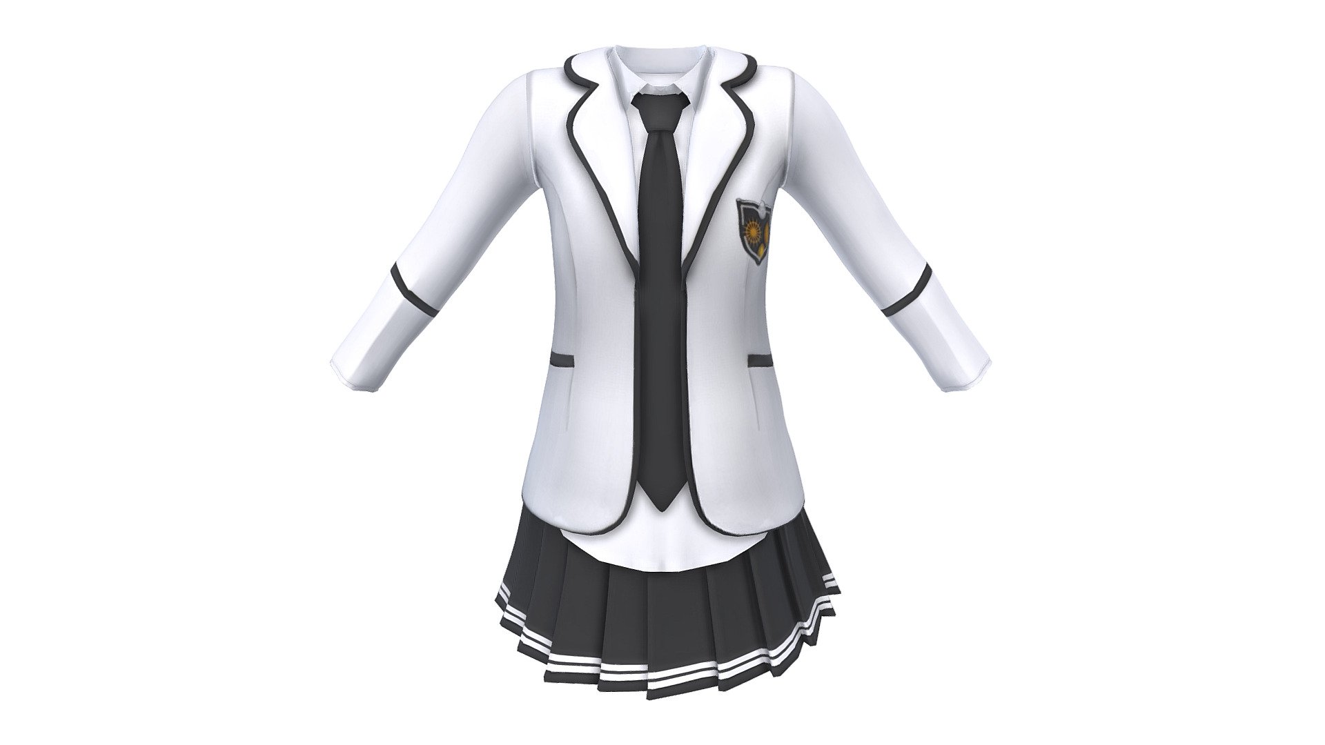 Mini Skirt School Uniform 3d model