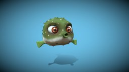 cartoon fugu fish