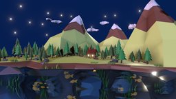 Sky Island Low Poly(NIGHT)