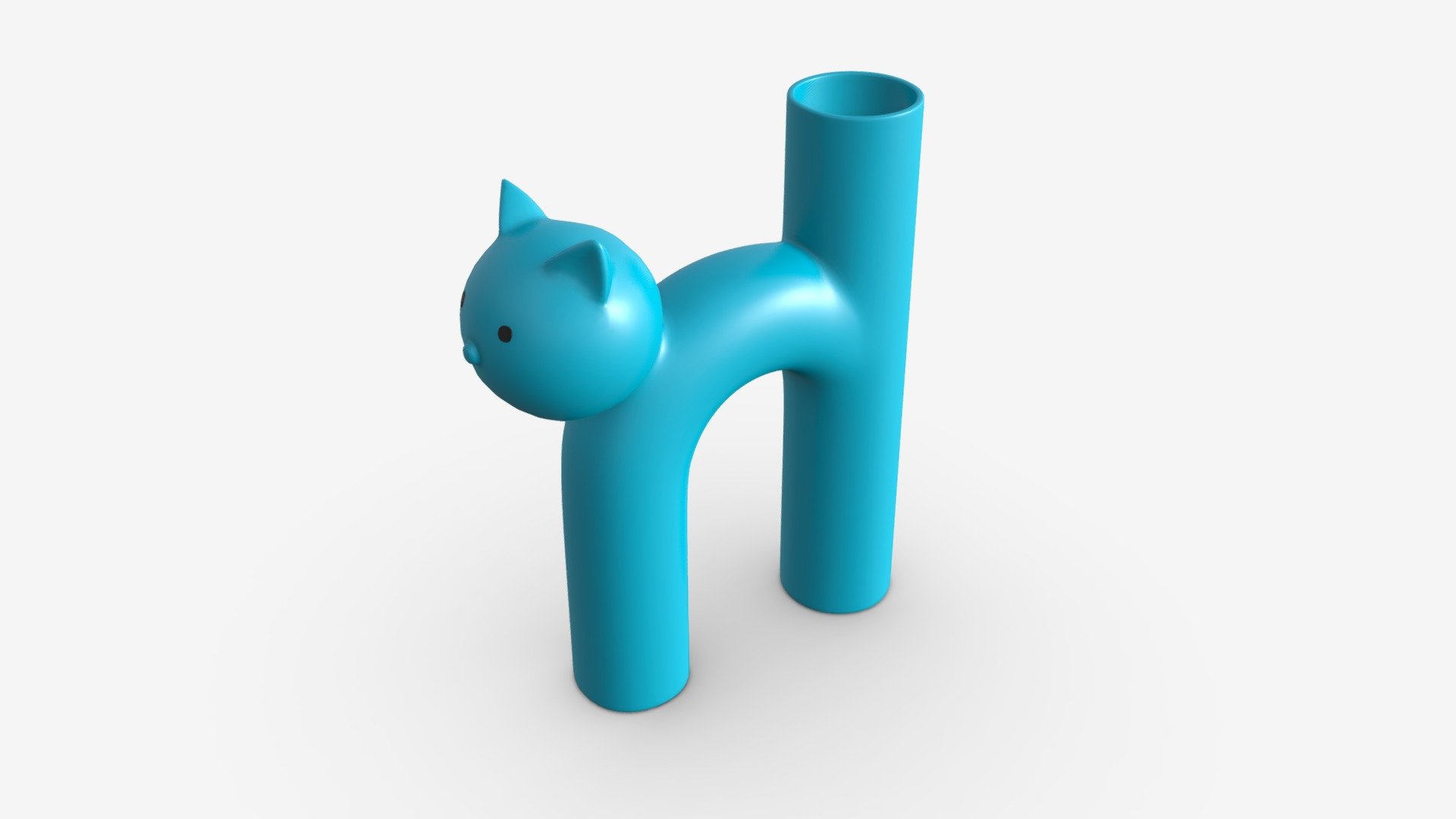 Ceramic Cat Vase 3d model