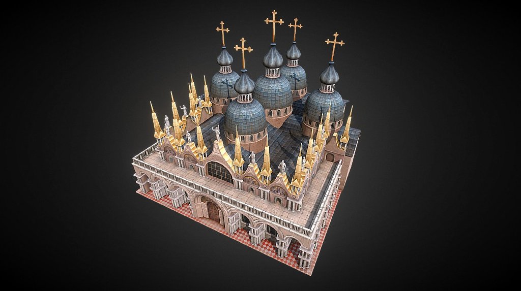 San Marco Piazza temple 3d model