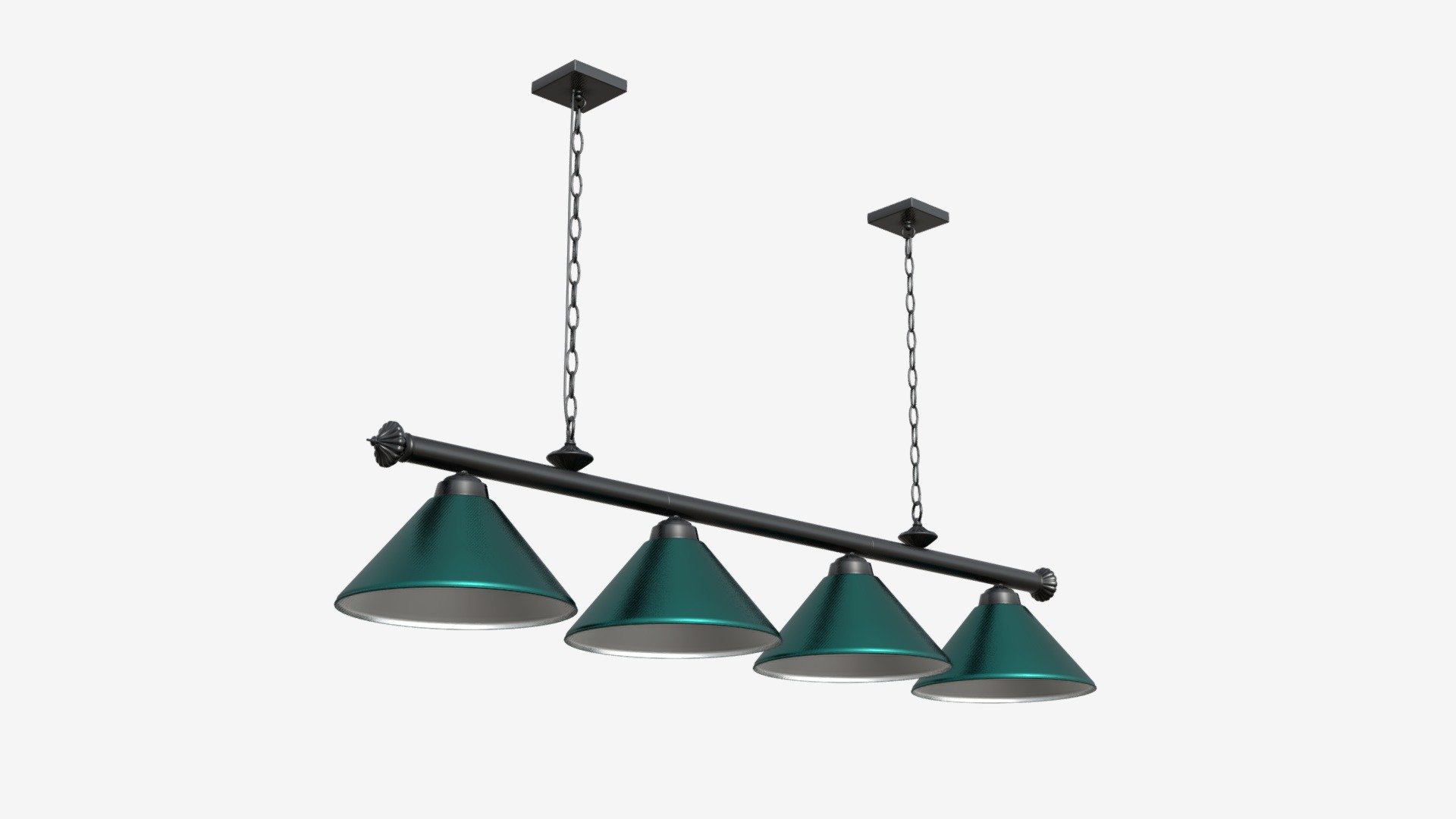 Billiard Hanging 4-light Fixture 3d model