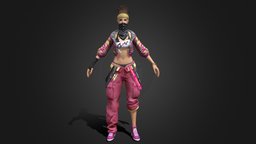 FREE FIRE FEMALE HIP HOP BUNDLE 3D MODEL